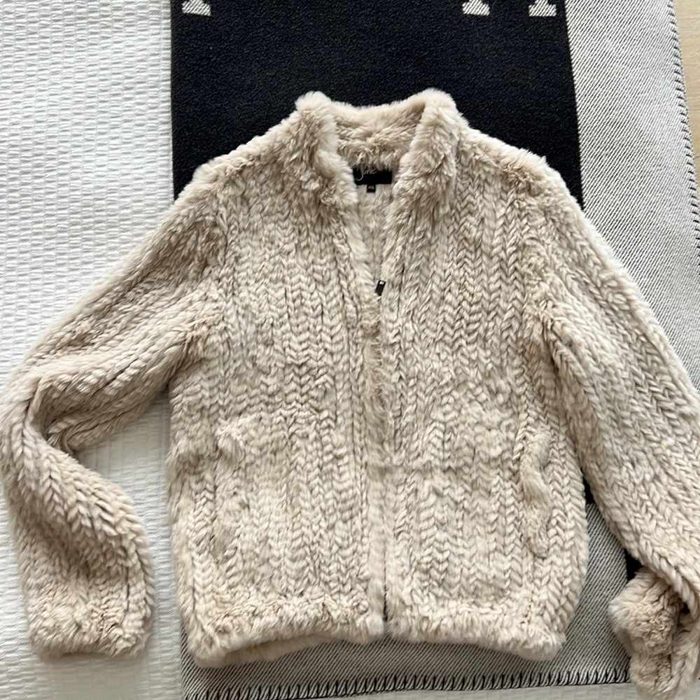 Women's June Knitted
Genuine Rabbit Fur Jacket Size XS
